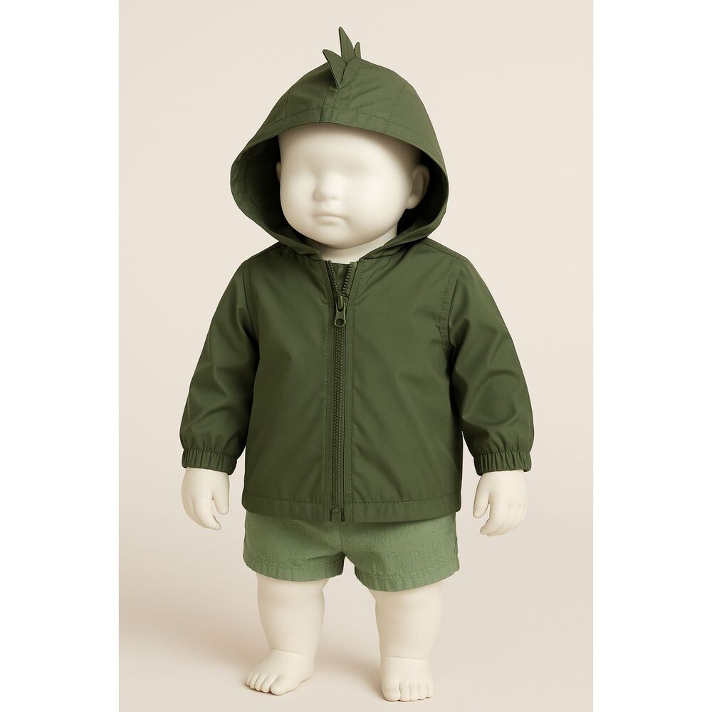 babyGap 0-3 months Green Dinosaur Windbuster Windbreaker Jacket Jersey Lined